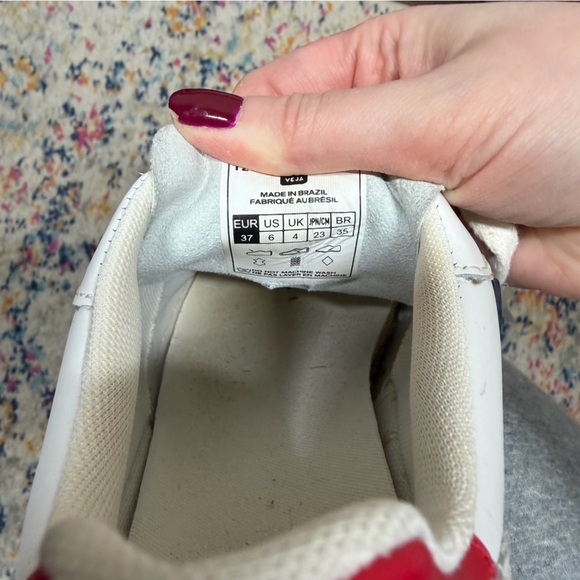 Veja White Red Blue V 10 Leather Sneakers‎ - Picture 9 of 9